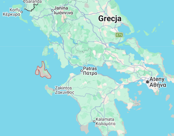 Mapa położenia Kefalonii